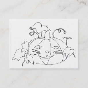 Cat Face Pumpking Zeichne farbige Visitenkarten Visitenkarte