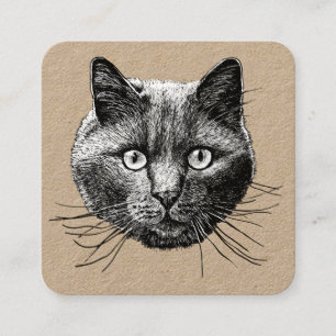 Cat Face Quadratische Visitenkarte