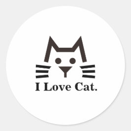 Cat-Face Runder Aufkleber