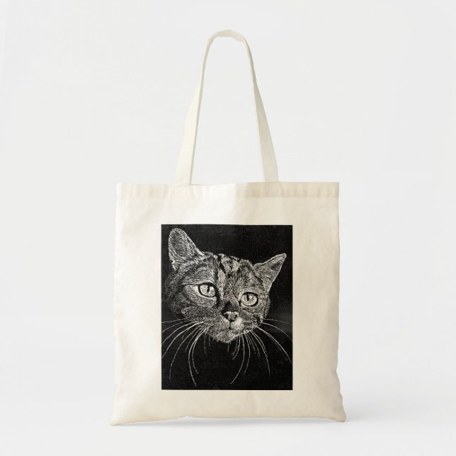 Cat Face Small Tote Bag Tragetasche (Vorne)