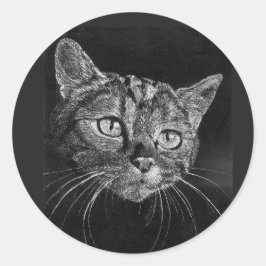 Cat-Face-Sticker Runder Aufkleber