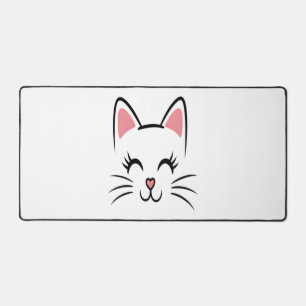 Cat Face Whiskers Print Liebe Halloween Schreibtischunterlage