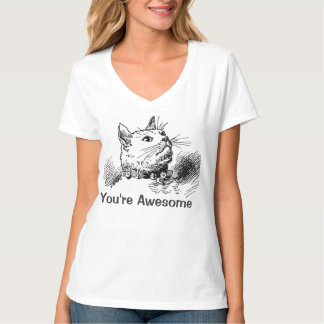 Cat Face Woman T - Shirt