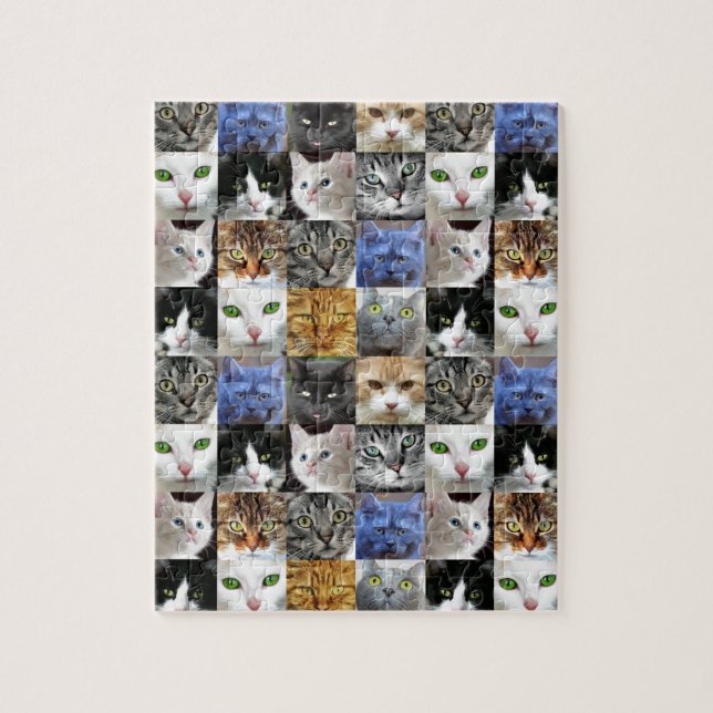 Cat Faces Collage Puzzle (Vertikal)