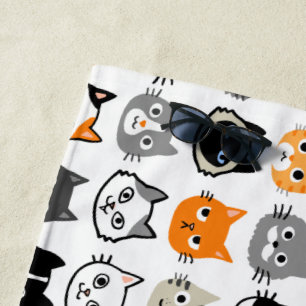 Cat Faces   Niedliche, lustige und annoyed Katzen Strandtuch