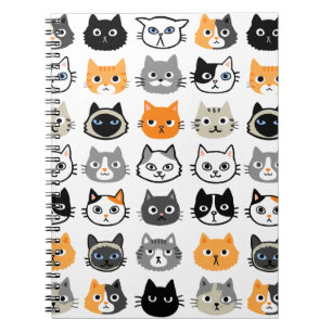 Cat Faces  Niedliche, sonnige und angelogene Katze Notizblock