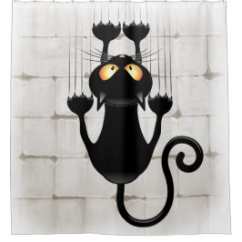 Cat Falldown lustige Zeichentrickfigur Duschvorhang