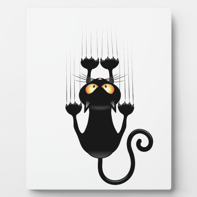 Cat Falldown lustige Zeichentrickfigur Fotoplatte (Vorderseite)