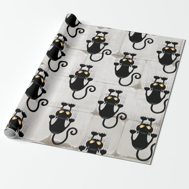Cat Falldown lustige Zeichentrickfigur Geschenkpapier (Ungerollt)
