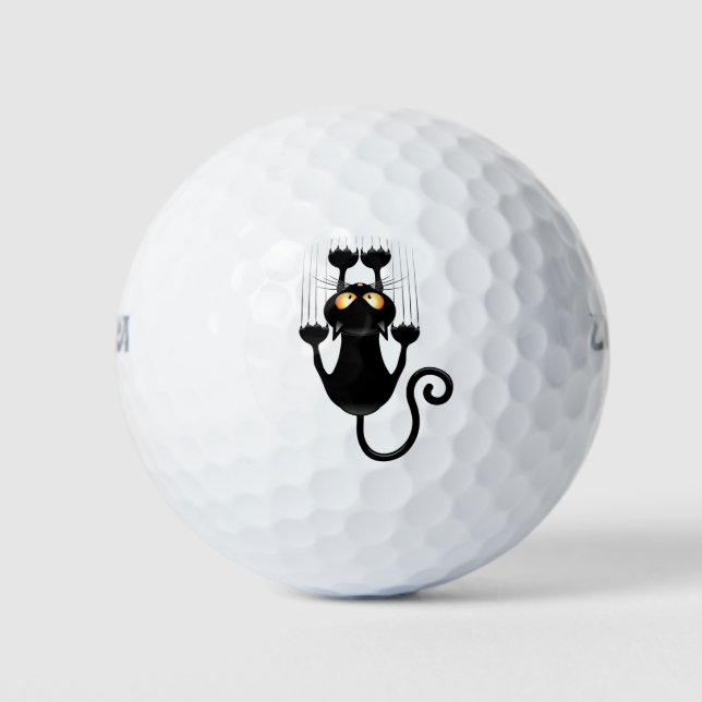 Cat Falldown lustige Zeichentrickfigur Golfball (Vorderseite)