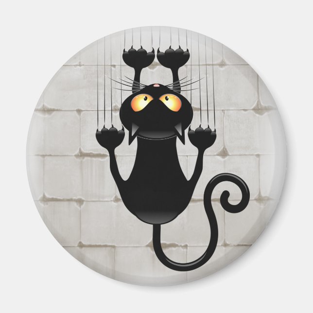 Cat Falldown lustige Zeichentrickfigur Magnet (Vorne)