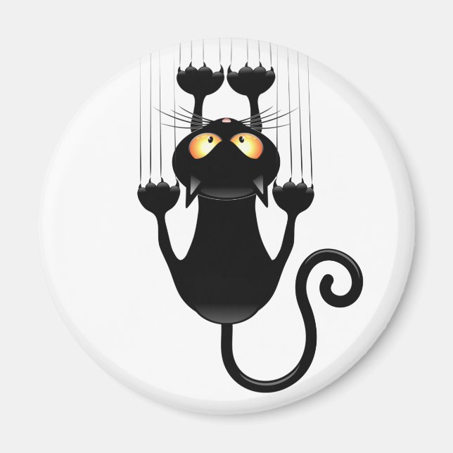 Cat Falldown lustige Zeichentrickfigur Magnet (Vorne)