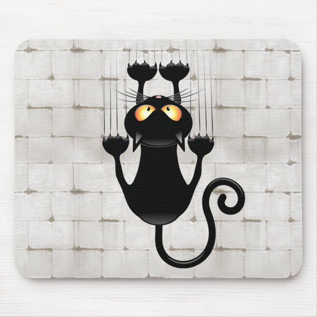 Cat Falldown lustige Zeichentrickfigur Mousepad (Vorne)