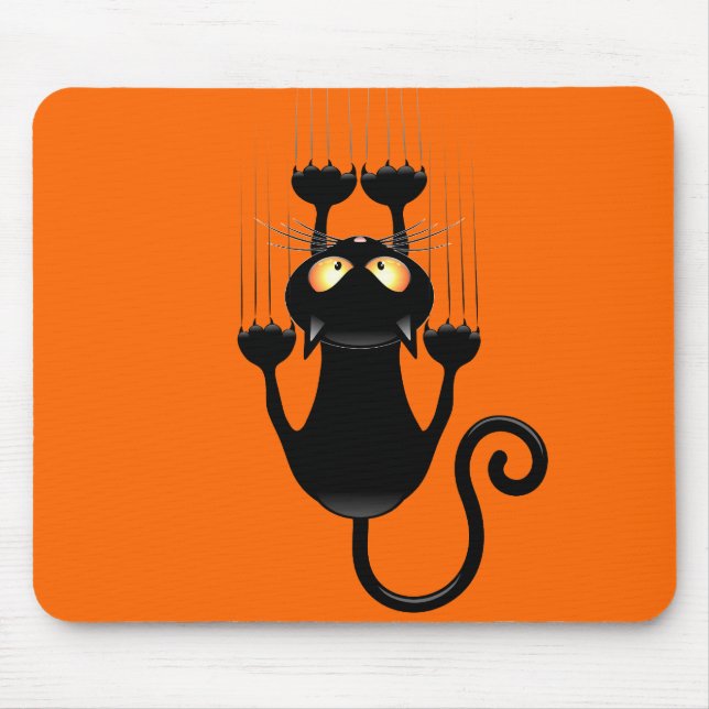 Cat Falldown lustige Zeichentrickfigur Mousepad (Vorne)