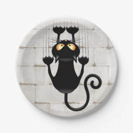 Cat Falldown lustige Zeichentrickfigur Pappteller