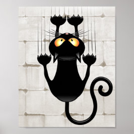 Cat Falldown lustige Zeichentrickfigur Poster