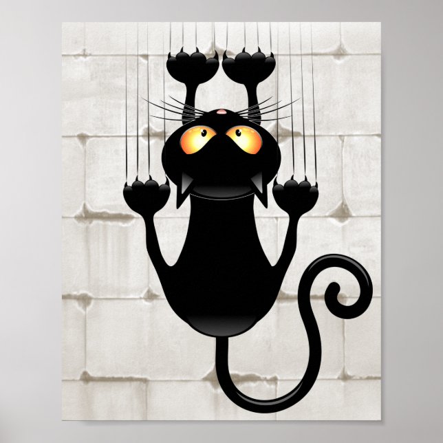 Cat Falldown lustige Zeichentrickfigur Poster (Vorne)