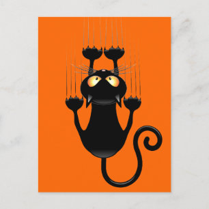 Cat Falldown lustige Zeichentrickfigur Postkarte