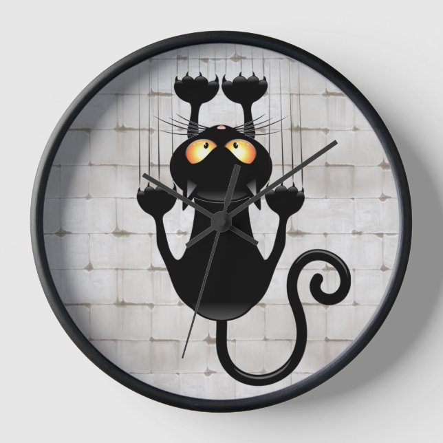 Cat Falldown lustige Zeichentrickfigur Uhr (Vorderseite)