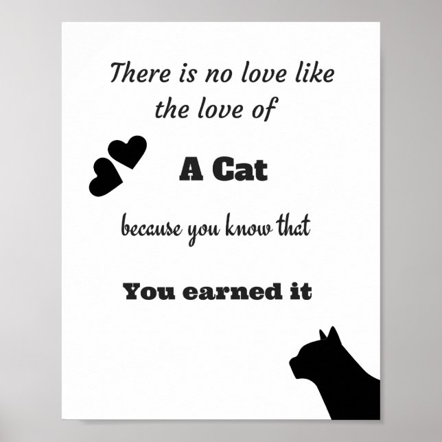 Cat Family Liebe Plakat Weiß und Schwarz matt (Vorne)