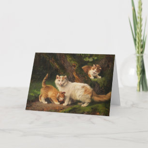 Cat Family Playing Julius Adam the Younger Karte