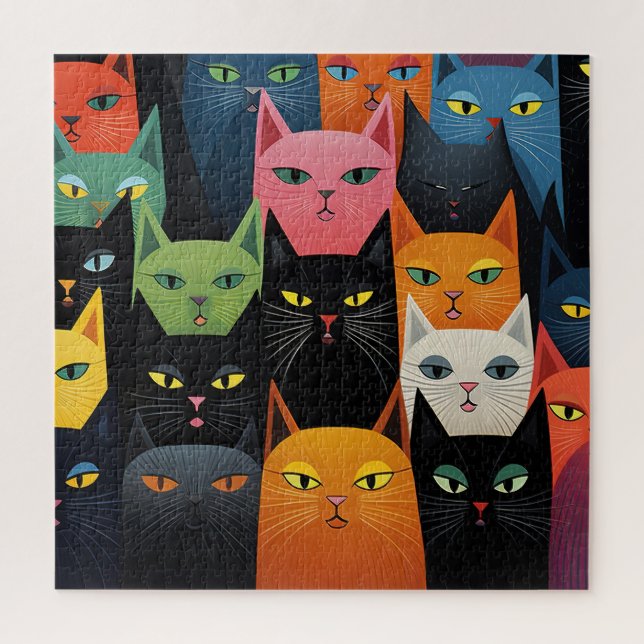 CAT FARBENFÄHIGE KATZEN KUNSTSTOFFE BIG JIGSAW PUZ (Vertikal)