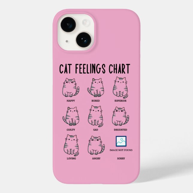 Cat Feelings Chart Case-Mate iPhone 14 Hülle (Rückseite)
