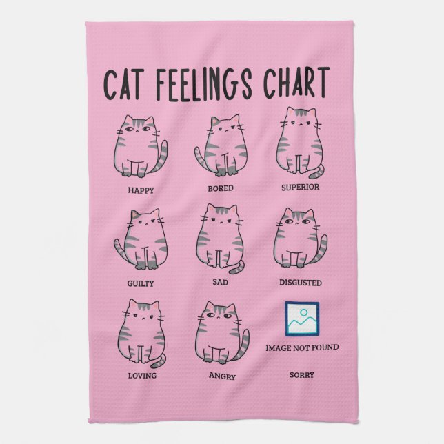 Cat Feelings Chart Geschirrtuch (Vertikal)
