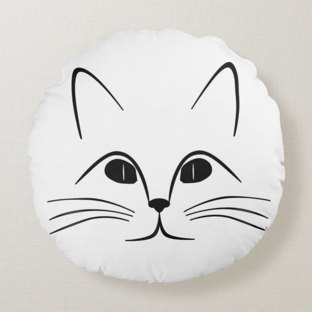 CAT-FELD RUNDES KISSEN (Vorderseite)