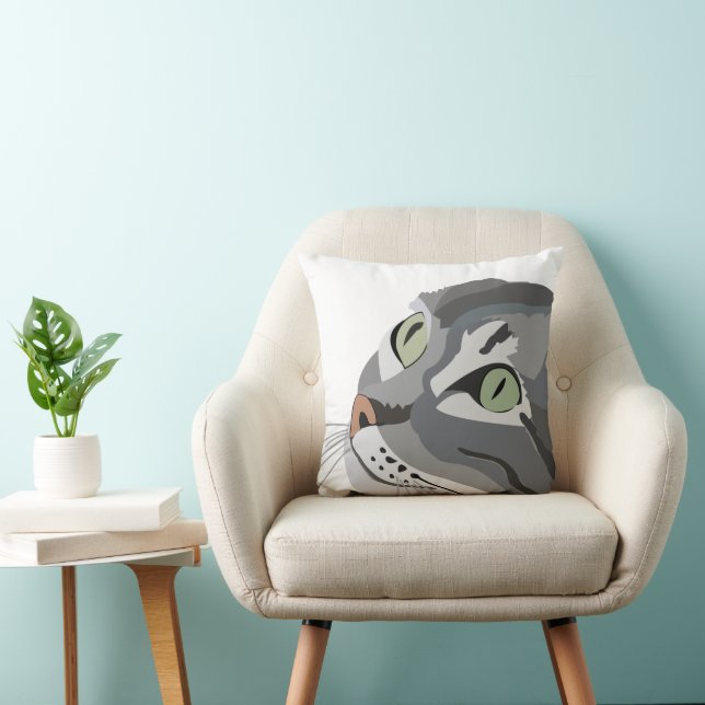 Cat Feline Eyes Niedlich Kitty Kissen (Stuhl )