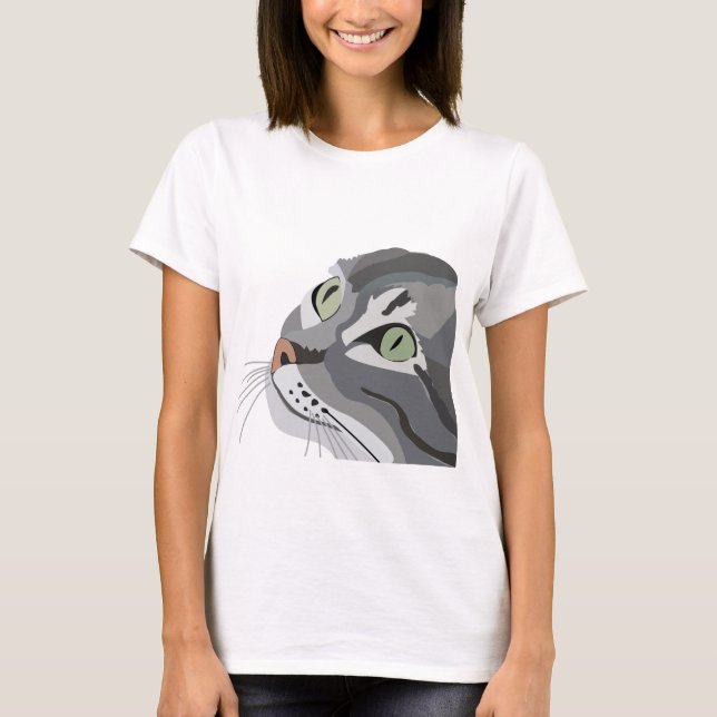 Cat Feline Eyes Süße Tier T-Shirt (Vorderseite)