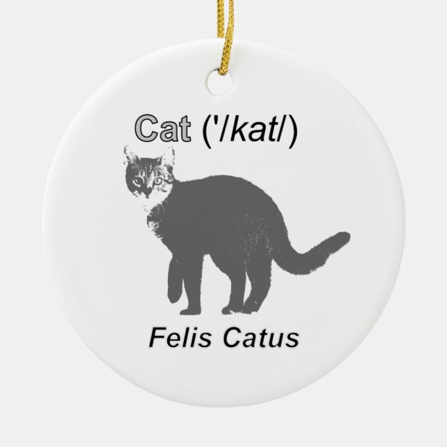 Cat Felis Catus Keramikornament (Vorne)