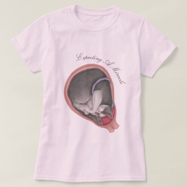 Cat Fetus - Proud Mommy T - Shirt (Design vorne)