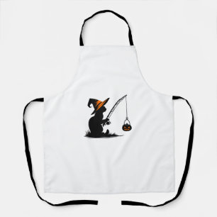 Cat Fishing Pumpkin Halloween Kostüm Cat Lover Schürze