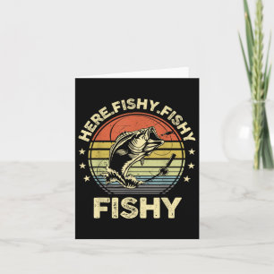 Cat Fishing-Shirt Hier fisch B Fish Vater Karte