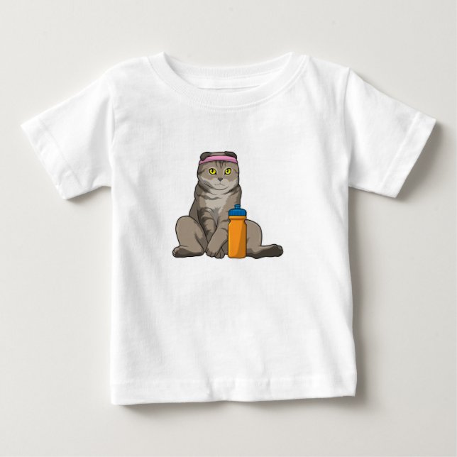 Cat Fitness Drinking Mug Baby T-shirt (Vorderseite)