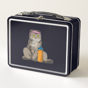 Cat Fitness Drinking Mug Metall Brotdose