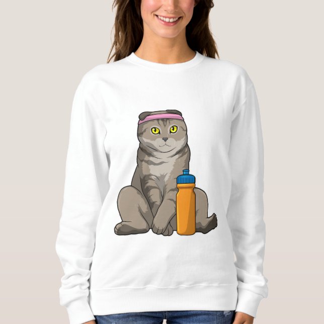 Cat Fitness Drinking Mug Sweatshirt (Vorderseite)