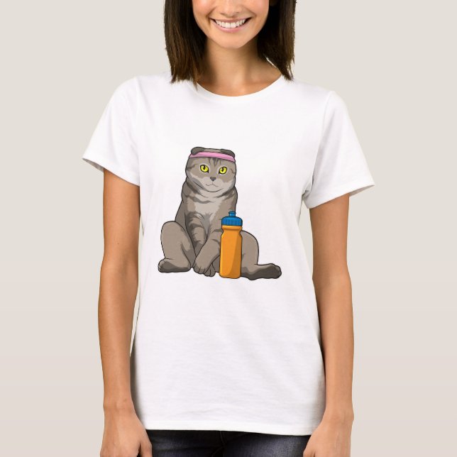 Cat Fitness Drinking Mug T-Shirt (Vorderseite)