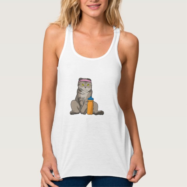 Cat Fitness Drinking Mug Tank Top (Vorderseite)