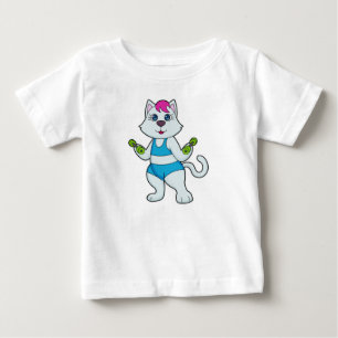 Cat Fitness Dumbell Baby T-shirt