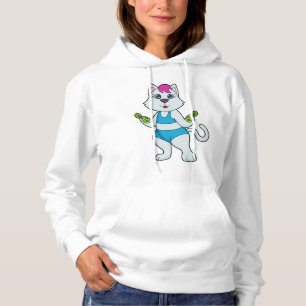 Cat Fitness Dumbell Hoodie