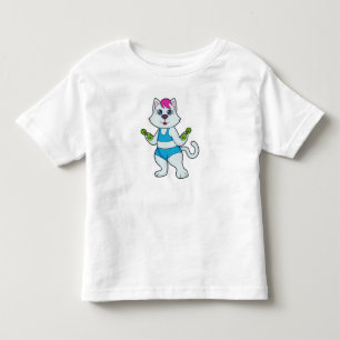 Cat Fitness Dumbell Kleinkind T-shirt