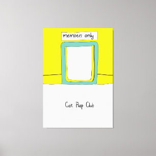 Cat Flap Club Cartoon Leinwanddruck