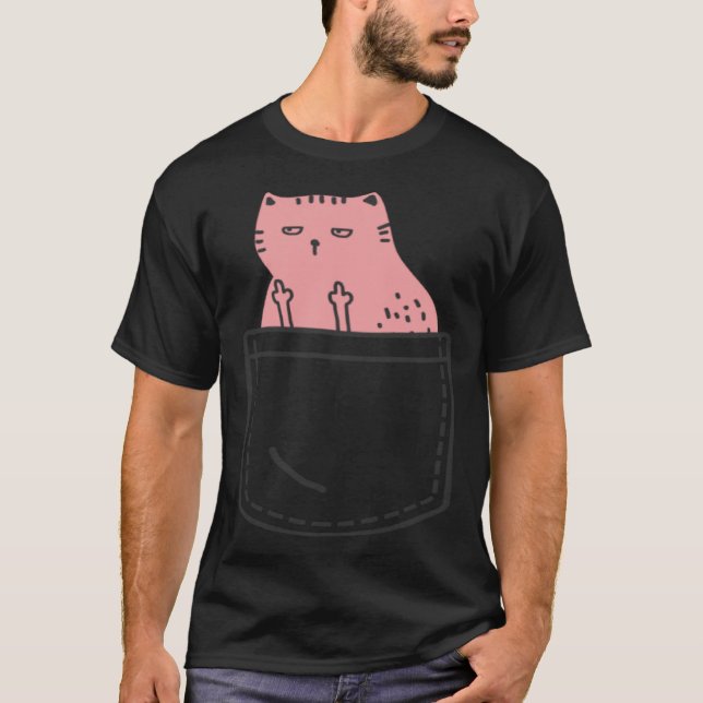 Cat Flipping Off Rude Animal Middle Finger  Ugly C T-Shirt (Vorderseite)