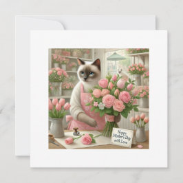 Cat Florist für Muttertagskatze MAMA Feiertagskarte