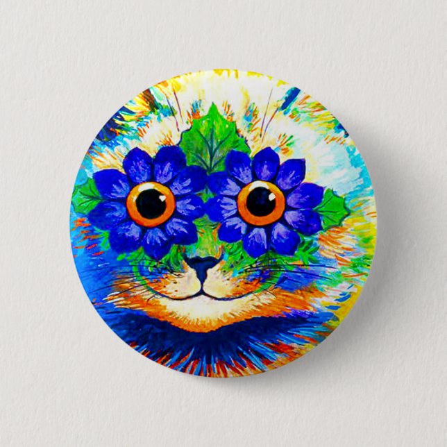 Cat Flower Eyes Button (Vorderseite)