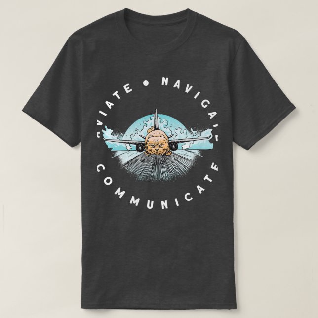 Cat-Flugzeug für das Pilotennavigieren (3) T-Shirt (Design vorne)