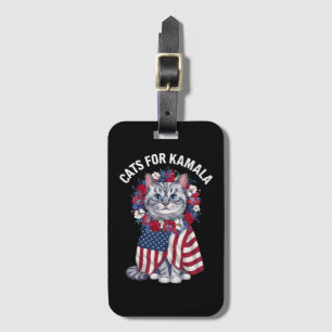 Cat For Kamala Cat Blume American USA Flag 2024 Gepäckanhänger