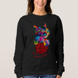 Cat For Kitten Colorful Art Kitty Adoption Sweatshirt